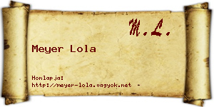 Meyer Lola névjegykártya